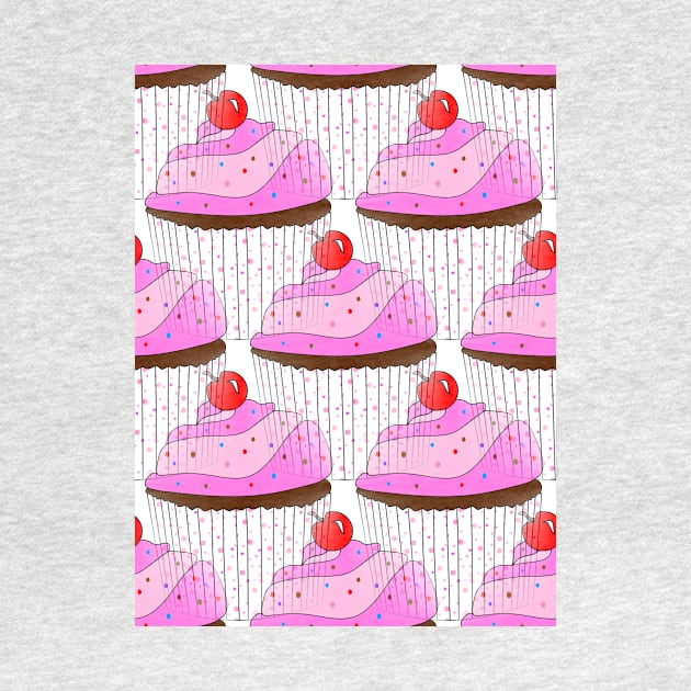 SPRINKLE Cupcake Lover Pattern - Cute Cupcake Art by SartorisArt1